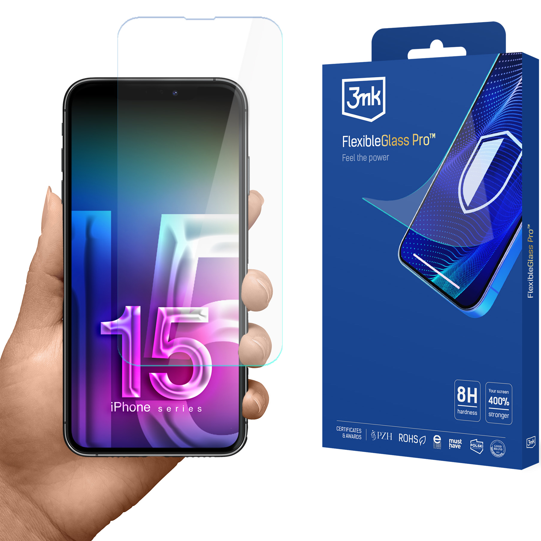 Szkło ochronne 3mk FlexibleGlass Pro do iPhone 15, przezroczyste